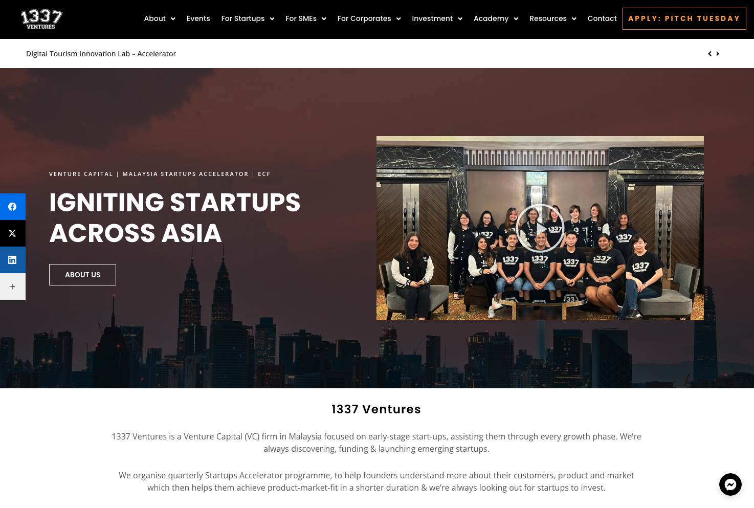 Screenshot of 1337 homepage